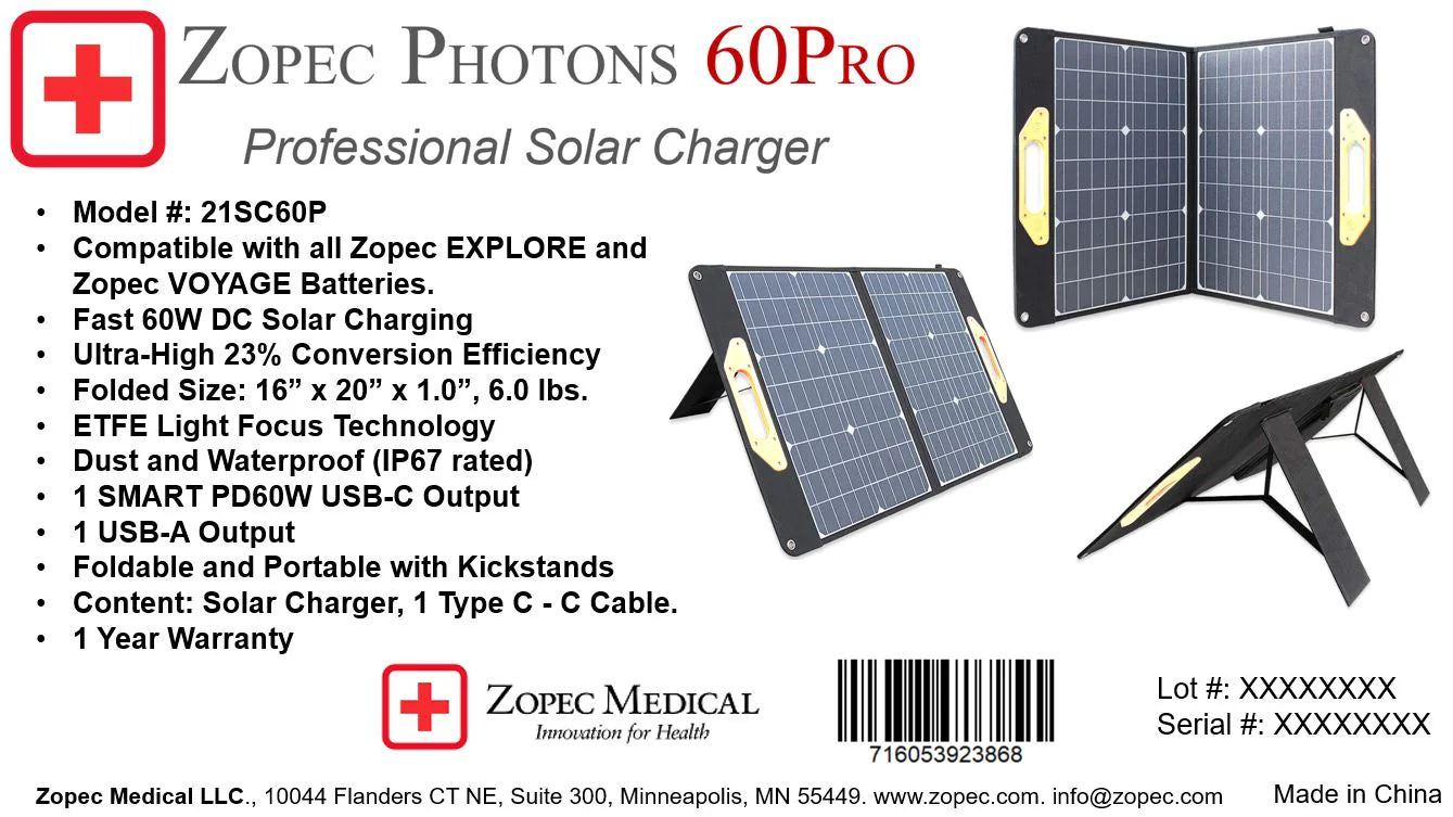 Zopec PHOTONS 60 Pro SMART Solar Charger
