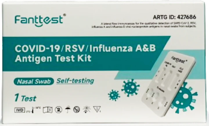 Fanttest Plus RSV / COVID-19/Influenza A&B Antigen Test Kit - 1 Test