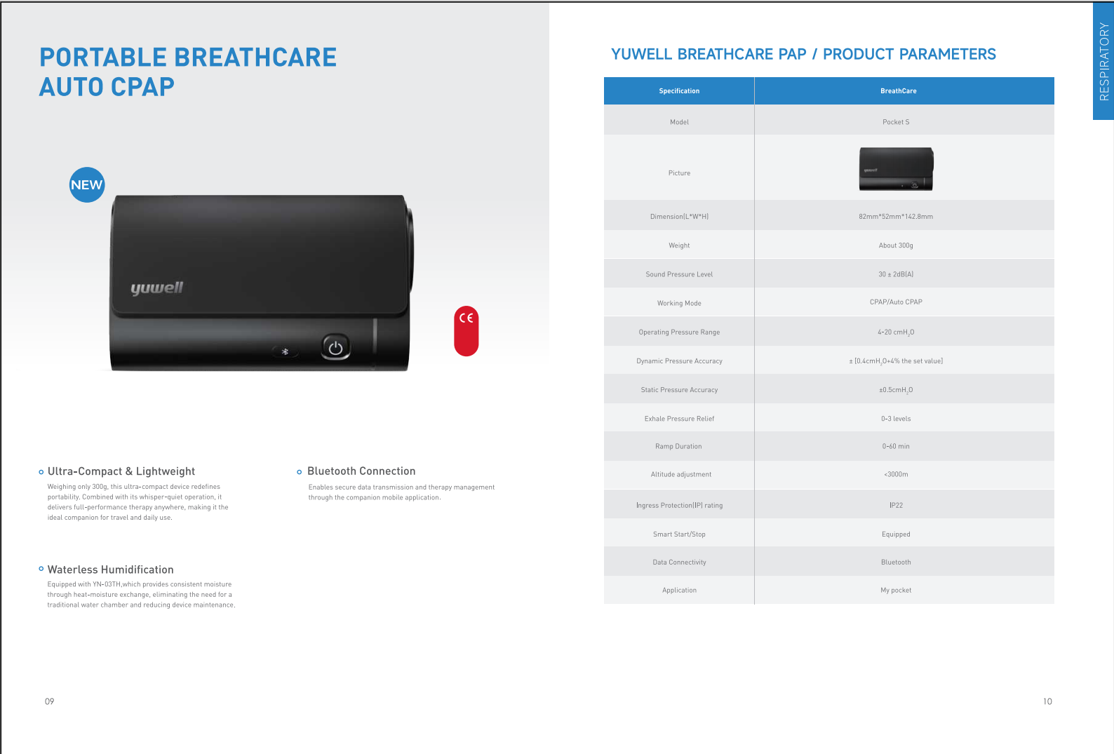Yuwell Pocket S Travel CPAP Machine and Mask Package